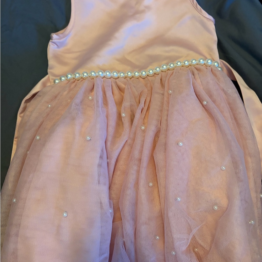 Harlow Blush Dress with Pearl Accents